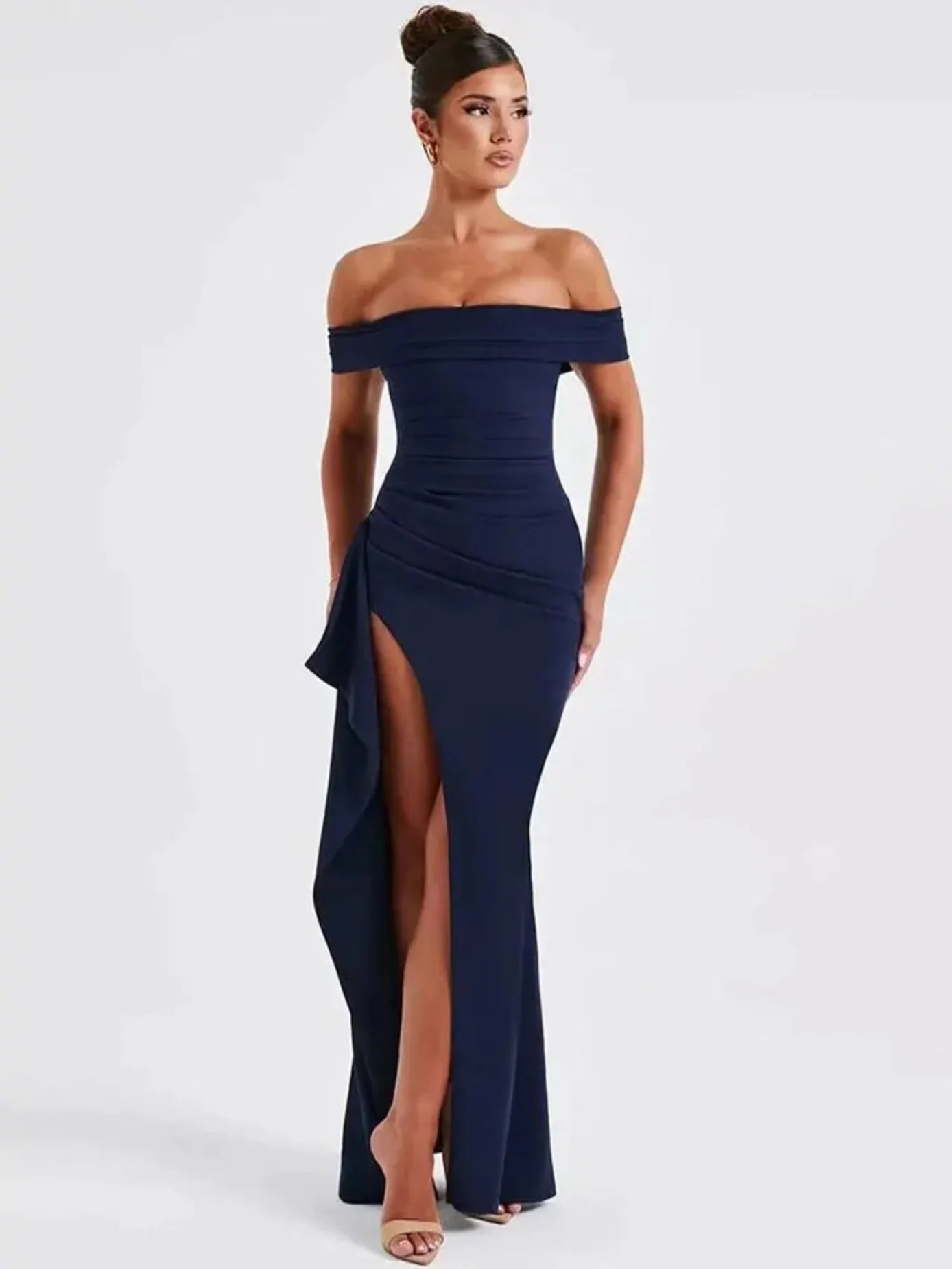 X| Elegant Off Shoulder High Split Dress