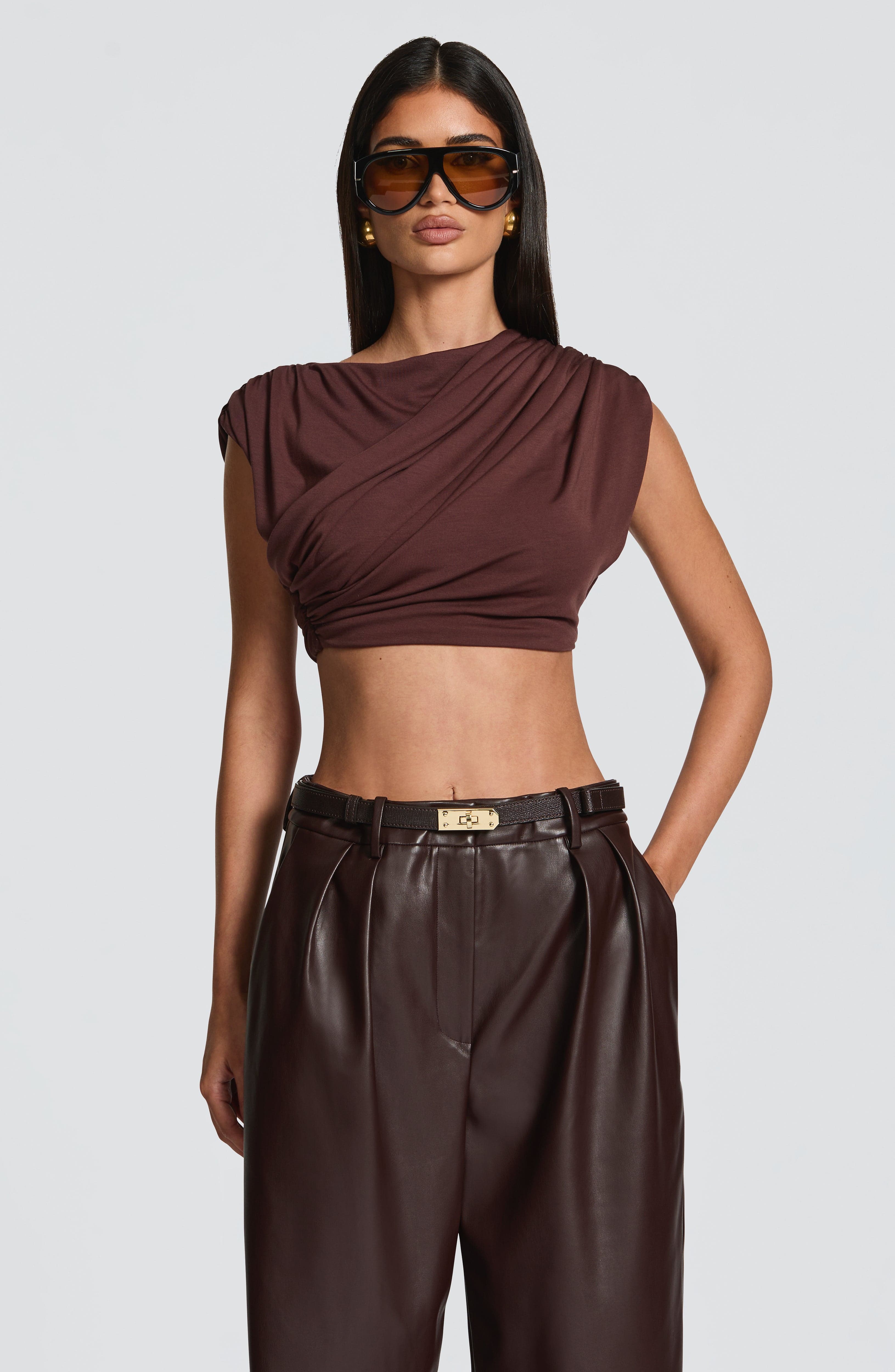 x Top - Plum Brown